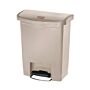 Rubbermaid Slim Jim pedaalemmer met pedaal aan voorzijde 30ltr beige