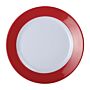 Kristallon Gala melamine bord met rode rand 19,5cm, 6 stuks