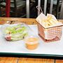 Fiesta Green composteerbare saladebakken met scharnierdeksel 34cl