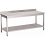 Gastro M RVS werktafel met onderblad en achteropstand 85x120x70cm, 85(h) x 120(b) x 70(d)cm