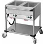 Bain marie Transportwagen Casselin, RVS, voor 2xGN1/1, 85x90(h)x70cm, Aftapkraan     