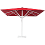 Horeca parasol, zonder volant, vierkant, rood, 3,5 meter