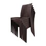 Bolero kunststof rotan stoel zonder armleuning bruin - 4 stuks, 87,5(h) x 48(b) x 52,5(t)cm