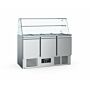 Ecofrost Saladette Glasopstand 3 Drs, 368L ,137Bx850/131Hx70D, 240W/230V