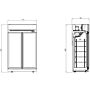 VRIESKAST 2 GLASDEUREN ZWART INS-1000F BL, Combisteel, 7455.2425