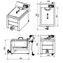 FRITEUSE TAFEL 1X8L 3KW, Combisteel, 230v - 3kw, 7518.0200