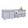 700 KOELWERKBANK COMBISTEEL, 2DRS 4 LADEN MONOBLOCK, 227(B)x70(D)x85(H)cm, 230V/400W