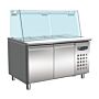 BAKKERSKOELWERKBANK GLAS RECHT 2 DEUREN 4x 1/1 GN PAN, Combisteel, 7950.0420