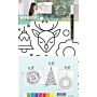 Raam sjabloon set, Kerst, A2 formaat, incl. krijtstift