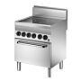Kooktoestel keramisch Bartscher, 4 kookzones met elektrische oven GN1/1, 70(b)x87(d)x65(d)cm, 400V/12,2kW