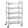 Serveer-/transportwagen Bartscher, RVS, 92(b)x154(h)x60(d)cm, 5 niveaus, max 100 kg                