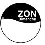 Perm. sticker m/schrijfvlak zondag 19 mm 1000/rol, doos van 12 stuks