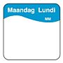 Makk. verwijderbare sticker maandag 25 mm 1000/rol, doos van 12 stuks