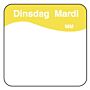 Makk. verwijderbare sticker dinsdag 25 mm 1000/rol, doos van 12 stuks