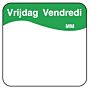 Makk. verwijderbare sticker vrijdag 25 mm 1000/rol, doos van 12 stuks