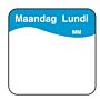 Vol. oplosbare sticker maandag 25 mm 500/rol, doos van 12 stuks