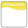 Vol. oplosbare sticker dinsdag 25 mm 500/rol, doos van 12 stuks