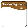 Vol. oplosbare sticker donderdag 25 mm 500/rol, doos van 12 stuks