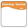 Vol. oplosbare sticker zaterdag 25 mm 500/rol, doos van 12 stuks