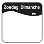 Vol. oplosbare sticker zondag 25 mm 500/rol, doos van 12 stuks