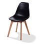 Design stoel Keeve, Zwart, zonder armleuning, H 83 x L 53 x B 47 cm