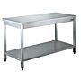 RVS Werktafel Saro, zelfmontage, met onderblad, 200(B)x70(D)x85(H)cm