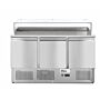 Pizzawerkbank 3 Deurs, Opzetkoelvitrine, 8x GN 1/6, 1360x700x(H)1120mm Hendi