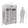 Polar G-serie Gastro 2-deurs koeling met glazen deuren 1200L, 201(h) x 134(b) x 80(d)cm, 230V/600W