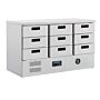 Polar G-serie koelwerkbank met 9 lades 368L, 88(h) x 136,5(b) x 70(d)cm, 230V