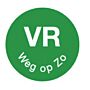 Perm. sticker 'vr weg op zo' 19 mm 1000/rol, doos van 12 stuks