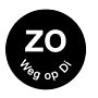 Perm. sticker 'zo weg op di' 19 mm 1000/rol, doos van 12 stuks