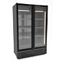 KOELKAST 2 GLASDEUREN ZWART 1200L