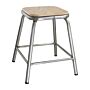 Bolero lage gegalvaniseerd stalen kruk met houten zitting (4 stuks)