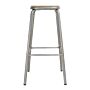 Bolero hoge gegalvaniseerd stalen kruk met houten zitting (4 stuks)