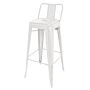 Bolero Bistro Stalen Hoge Kruk Met Rugleuning Wit (4 Stuks)