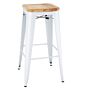 Bolero Bistro Hoge Krukken Met Houten Zitkussen Wit (4 Stuks)