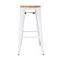 Bolero Bistro Hoge Krukken Met Houten Zitkussen Wit (4 Stuks)