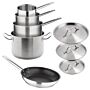 Vogue Cook Like A Pro 5-Delige Roestvrijstalen Inductiepannenset