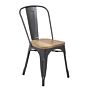 Bolero Bistro stalen stoelen met houten zitting grijs (4 stuks)
