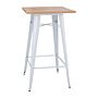 Bolero bistro bartafel met houten blad wit (enkel)
