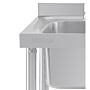 Vogue RVS spoeltafel enkele spoelbak afdruiprek rechts 100x60cm