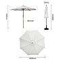 Bolero ronde parasol grijs 300cm