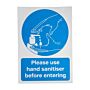 Vinylsticker A5 'Gelieve bij binnenkomst handreiniger te gebruiken'