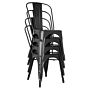 Bolero Bistro stalen stoel zwart (4 stuks)