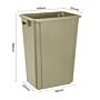 Jantex Smalle Afvalbak Beige 60Ltr