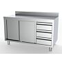 COMBISTEEL 700 WERKTAFEL SCHUIFDEUREN LADEN RECHTS MET RAND 1800, 7333.0276