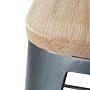 Bolero Bistro hoge barstoel met houten zitting grijs (4 stuks)