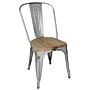 Bolero Bistro gegalvaniseerd stalen stoelen met houten zitting (4 stuks)