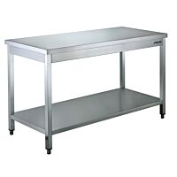 RVS Werktafel Saro, zelfmontage, met onderblad, 100(B)x70(D)x85(H)cm
