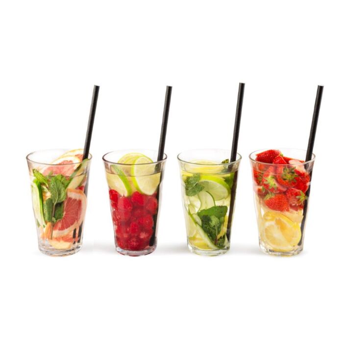 Drinkrietje papier (FSC®) zwart ø 8 mm / 24cm zak à 100 stuks